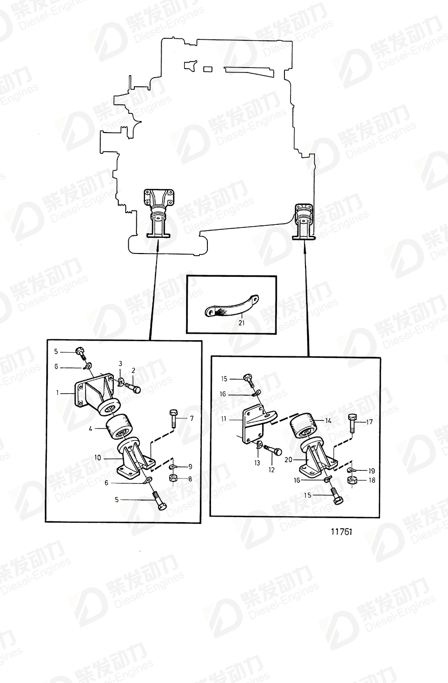 volvo penta Bracket 820744 Drawing volvo penta Bracket 820744 Drawing